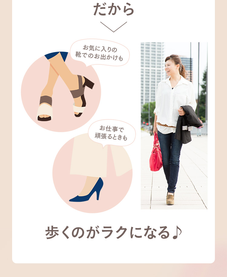 だから歩くのがラクになる♪